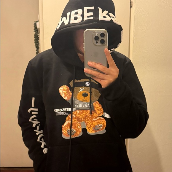 Members only, mood Bad Vibes embroidered hoodie. Men’s medium. New with tags. - Picture 5 of 5